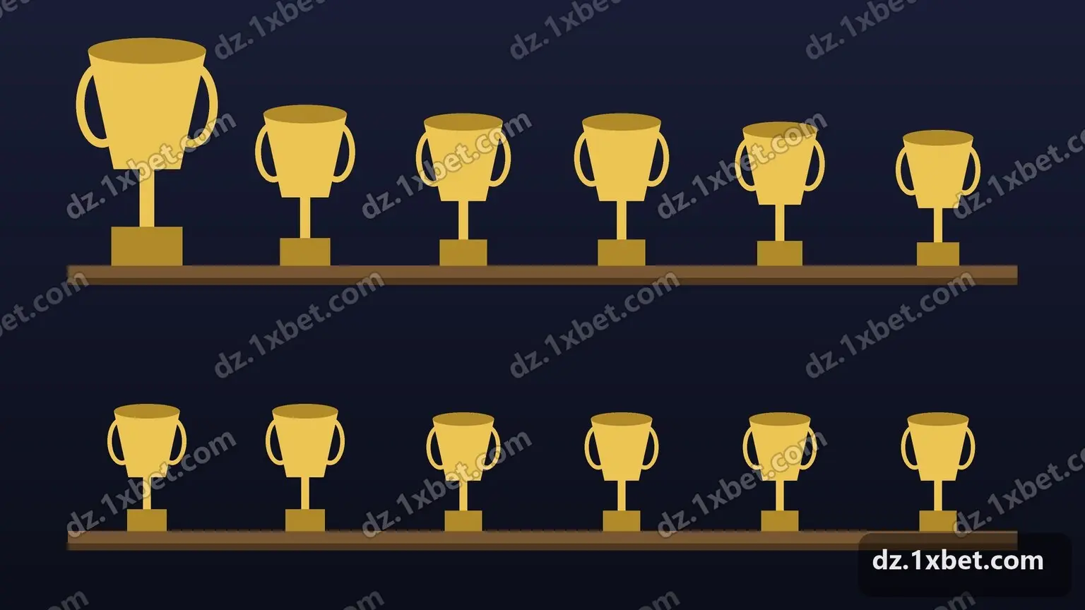 Cups lined up on a lit shelf