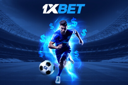 FIFA23 ركلة جزاء 2026 - لاعب كرة قدم بتصميم رقمي بألوان 1xBet