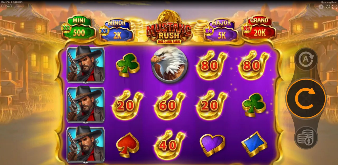 Mustang Rush - grid during play