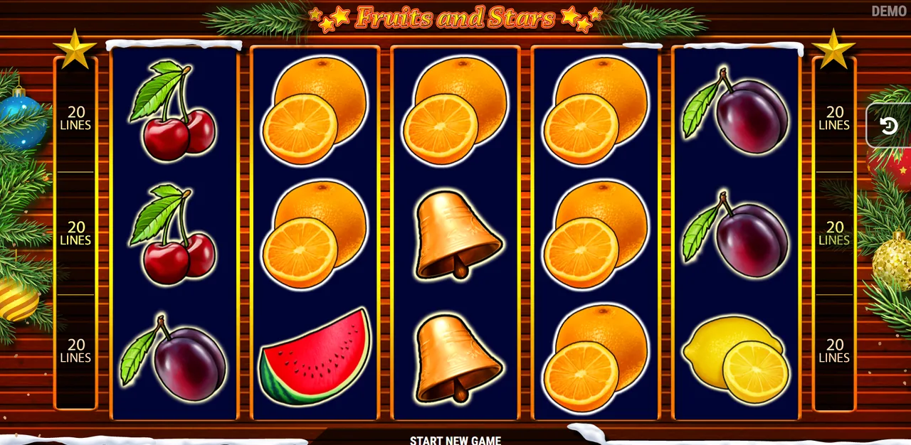 Fruits and Stars Christmas - grille en cours de partie