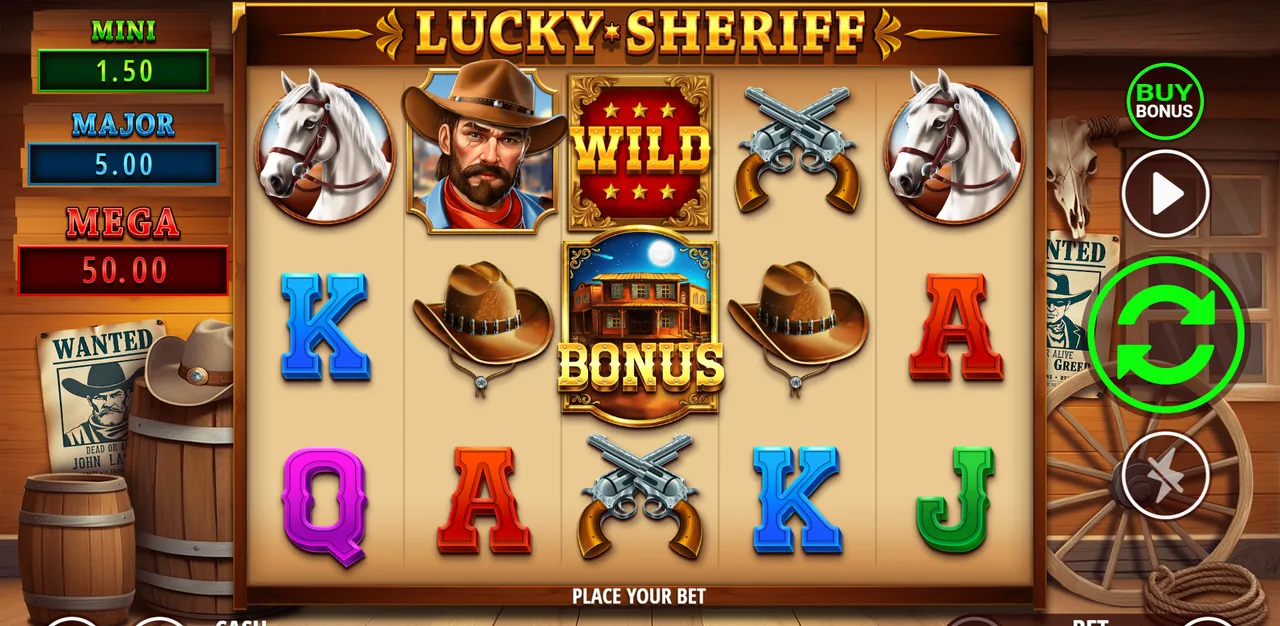 Lucky Sheriff - écran de jeu