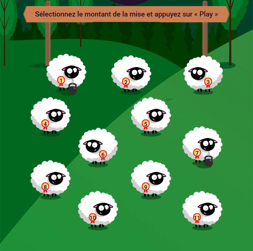 UFO Sheep Defender: two chosen sheep wear a padlock, they are protected from the aliens