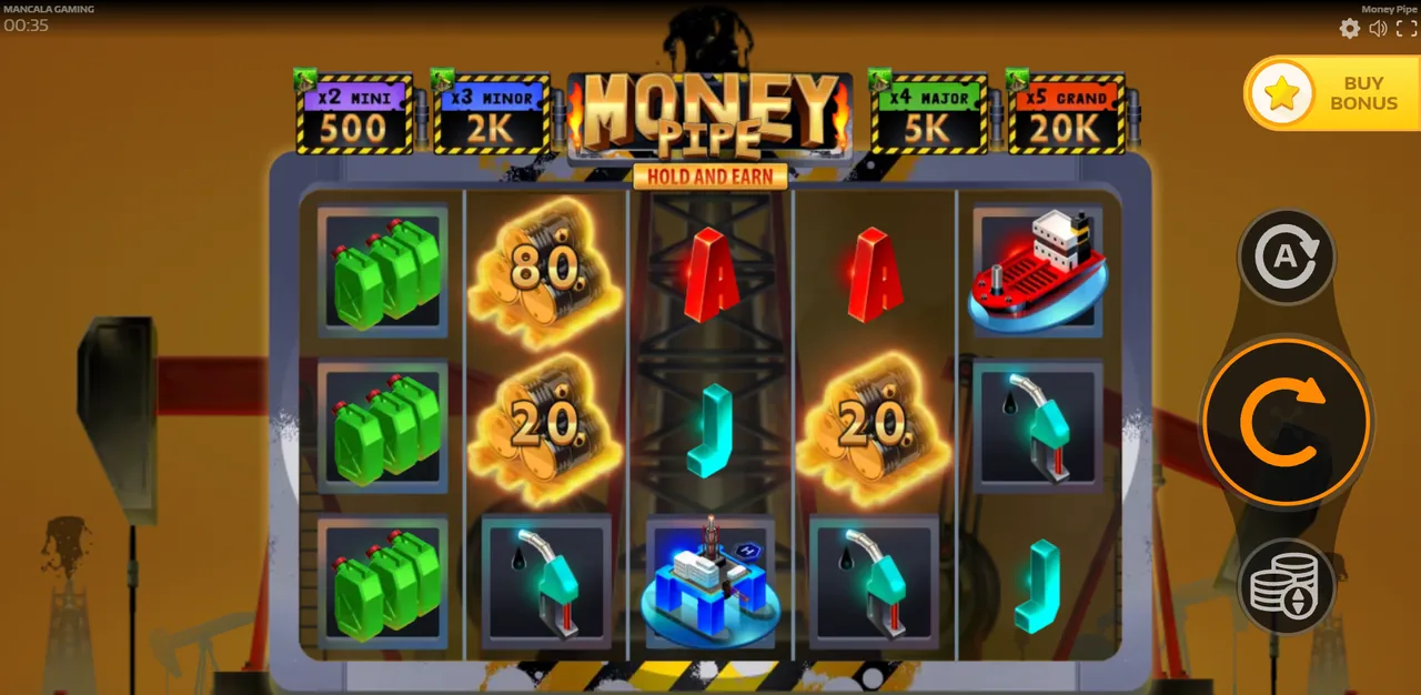 Money Pipe - reels after a spin