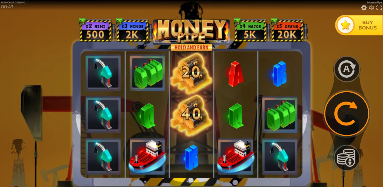 Money Pipe - grid during play