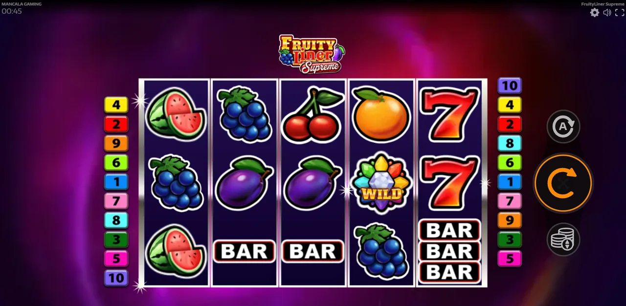 Fruityliner Supreme - grille en cours de partie