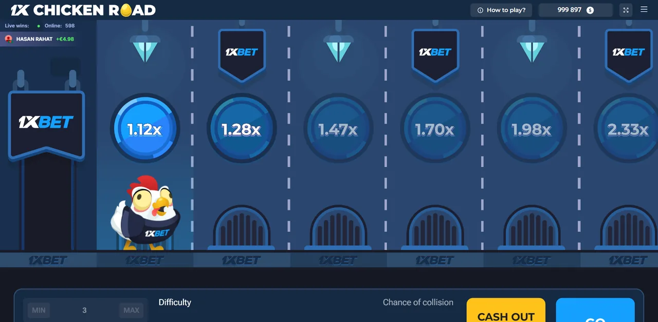 1x Chicken Road - grid during play