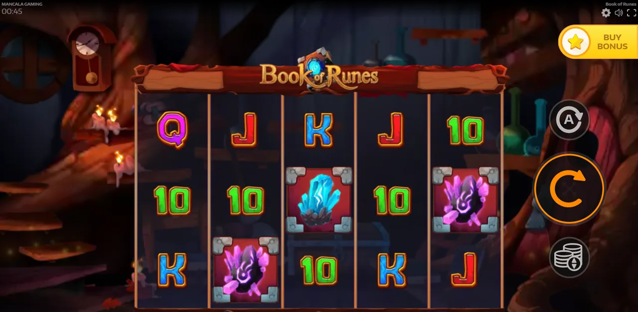Book of Runes - grille en cours de partie