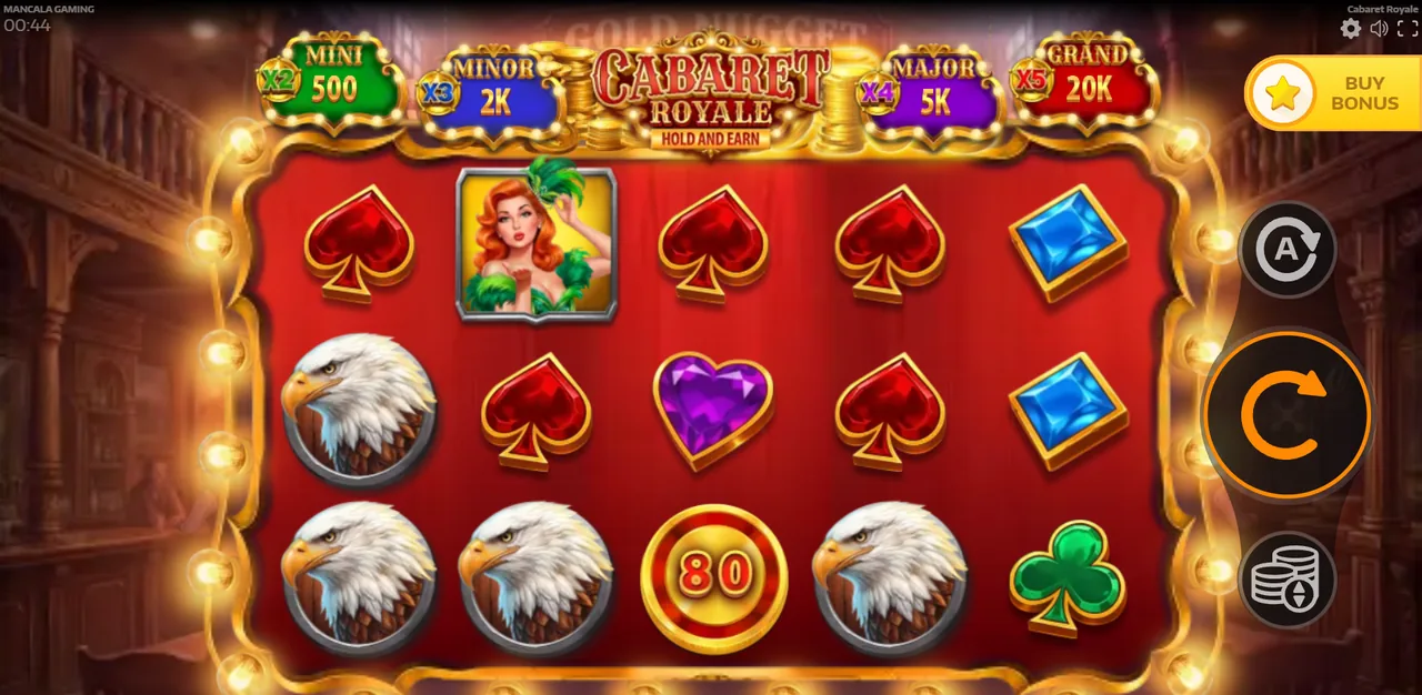 Cabaret Royale - écran de jeu