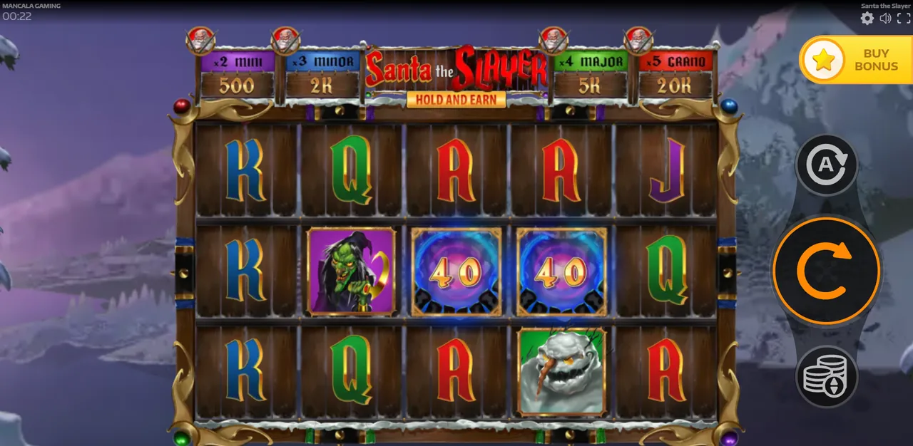 Santa the Slayer - reels after a spin