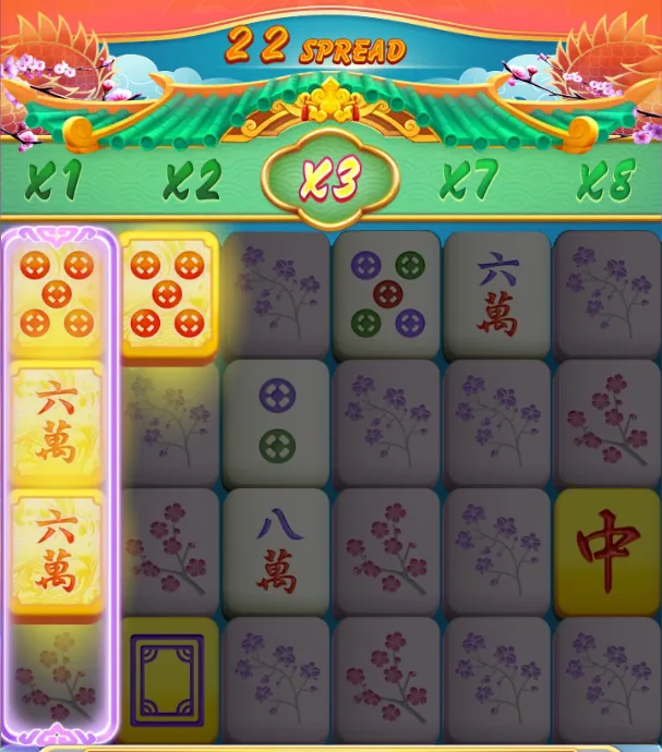 Mahjong Ways 3+ - grid during play