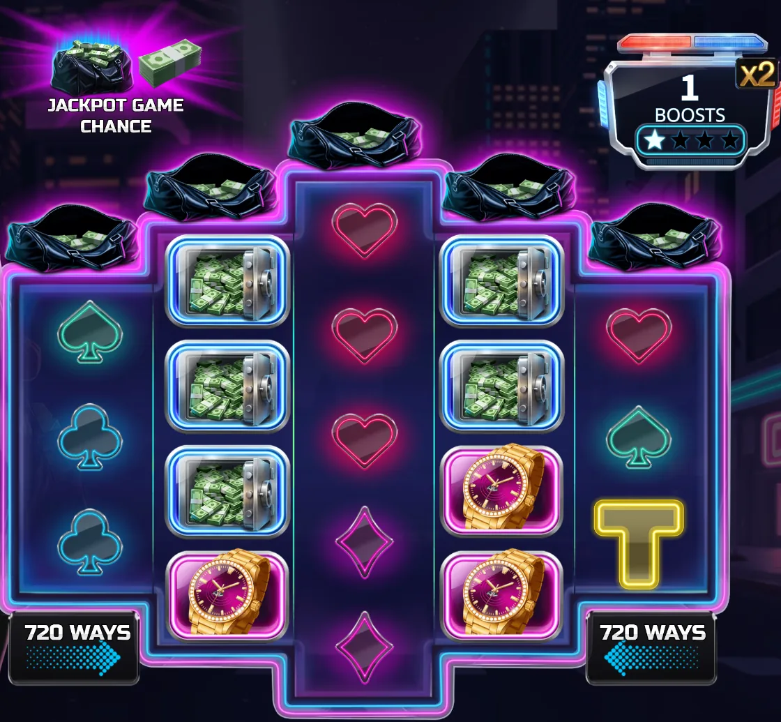 Luma Bay Heist - grille en cours de partie