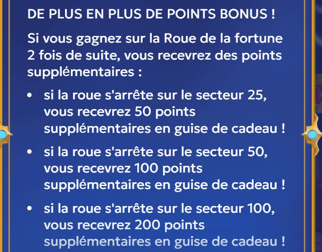 Fortuna Bonus : les points supplémentaires après deux gains de suite