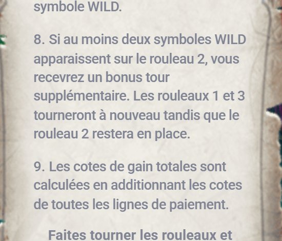Vampire Curse : relance avec deux WILD sur le rouleau 2