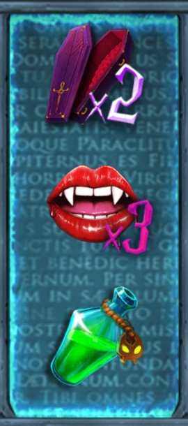 Vampire Curse : WILD x2 et x3 sur le rouleau central