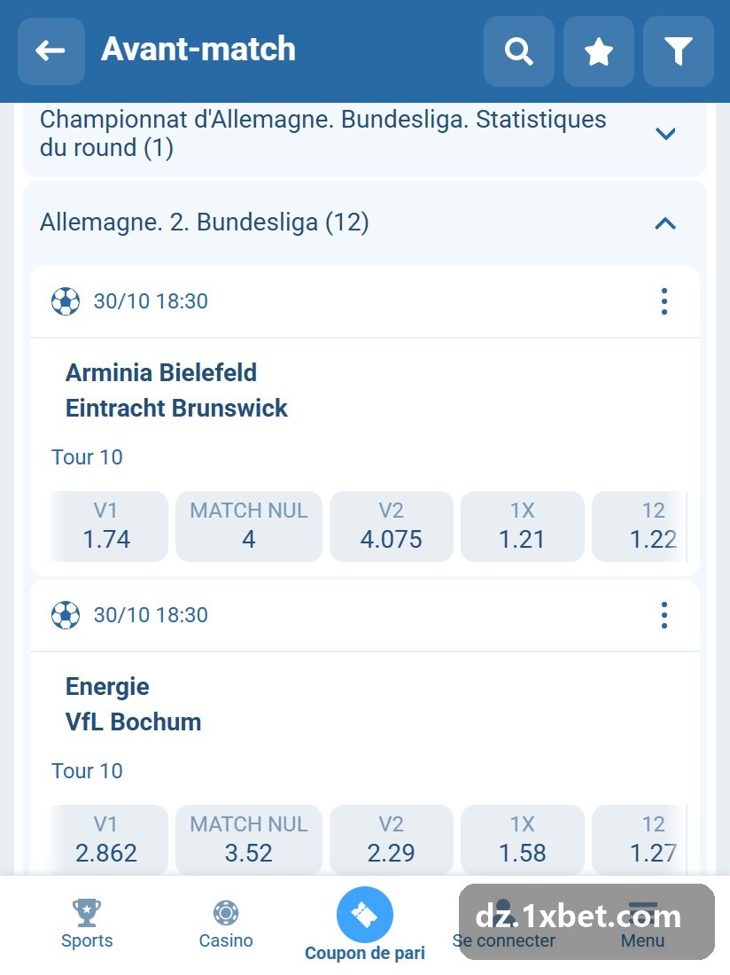 Allemagne. 2. Bundesliga : liste des matchs d'avant-match
