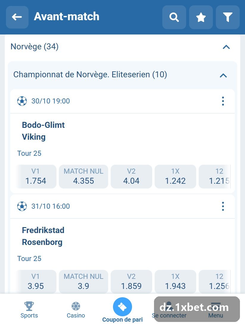 Norway. Eliteserien: قائمة المباريات قبل الانطلاق