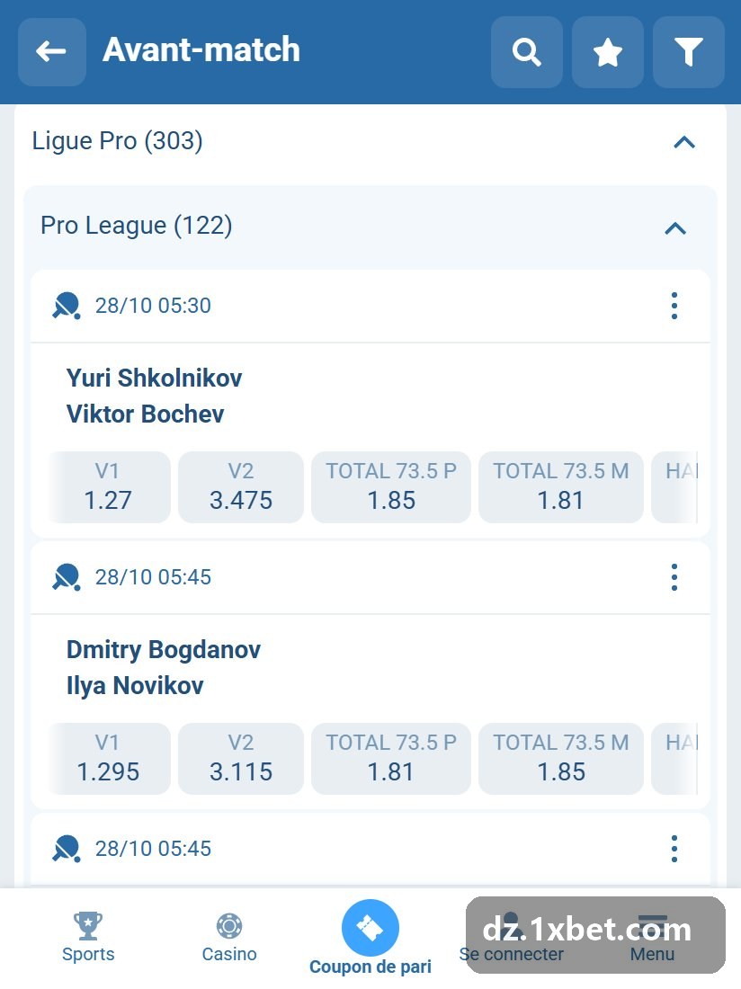 Pro League : duels de tennis de table dans l'avant-match