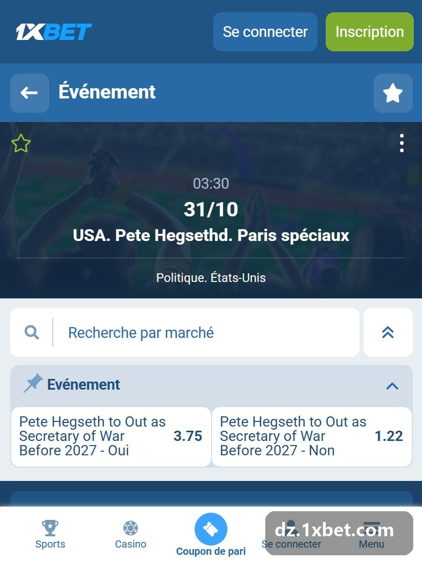 Politics. USA: an event page with its Event block