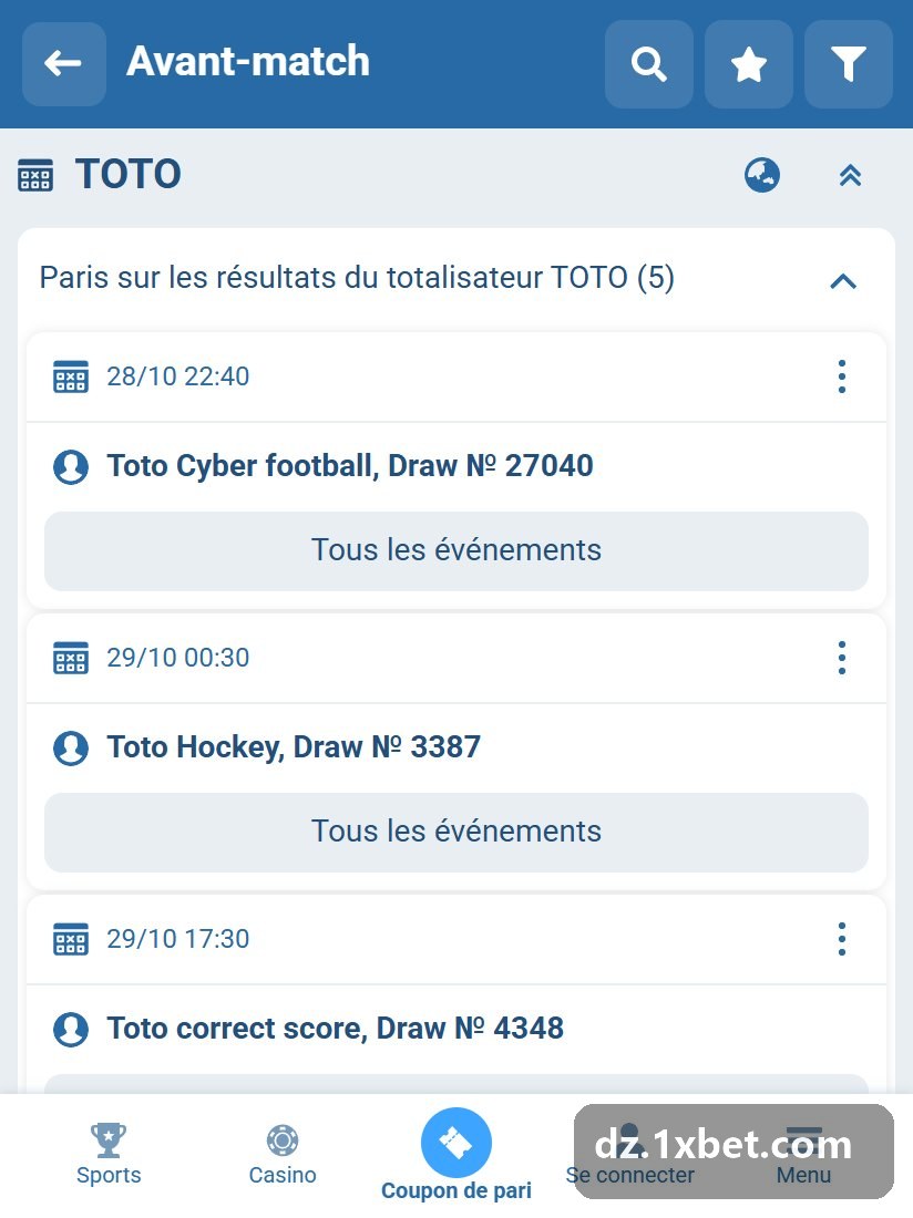 Toto correct score, Draw № 4350 parmi les autres tirages numérotés de la liste d'avant-match