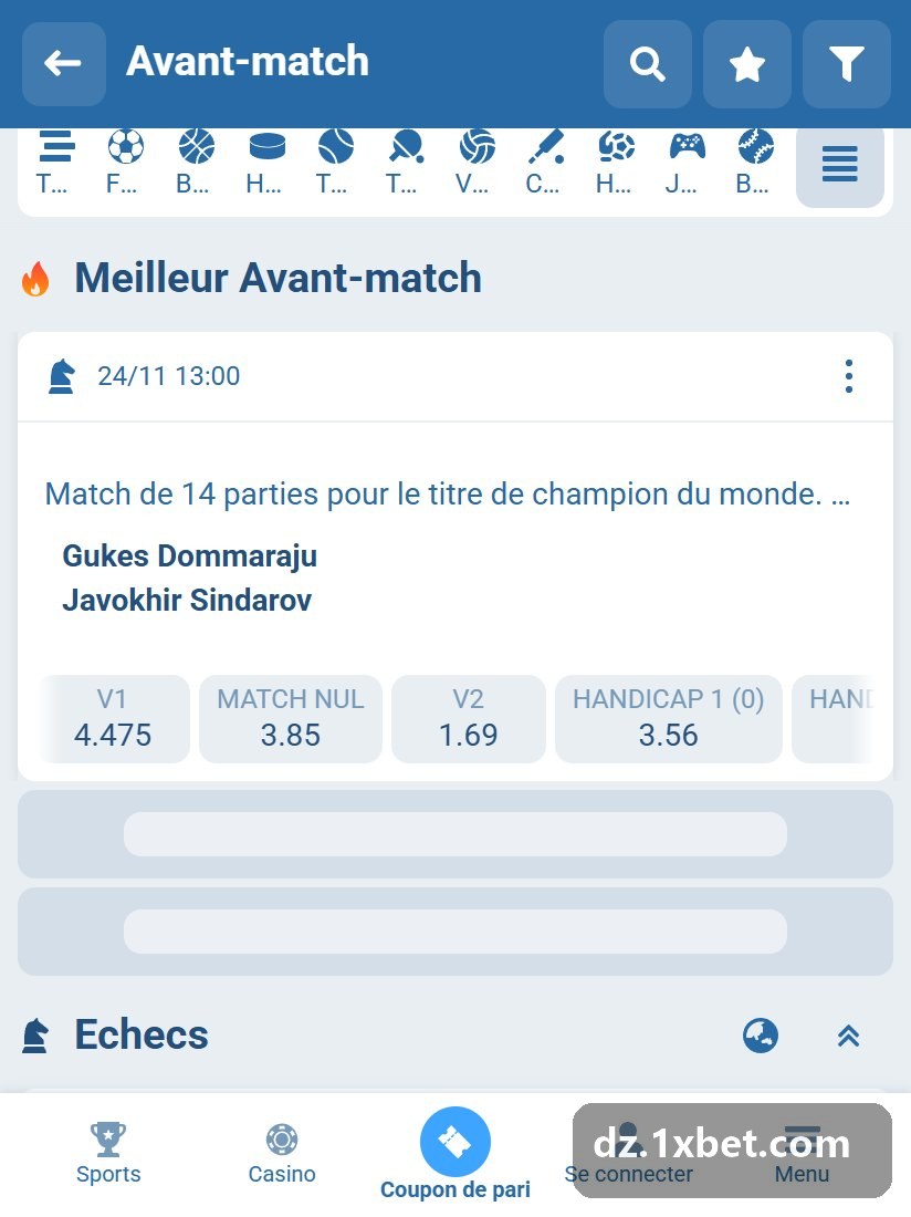 Clutch Chess Champions Showdown. 2026. St. Louis. Rapid Chess. 2-Games. Round 7. 2nd Game : carte d'une rencontre d'échecs avec V1, MATCH NUL, V2 et HANDICAP 1 (0)